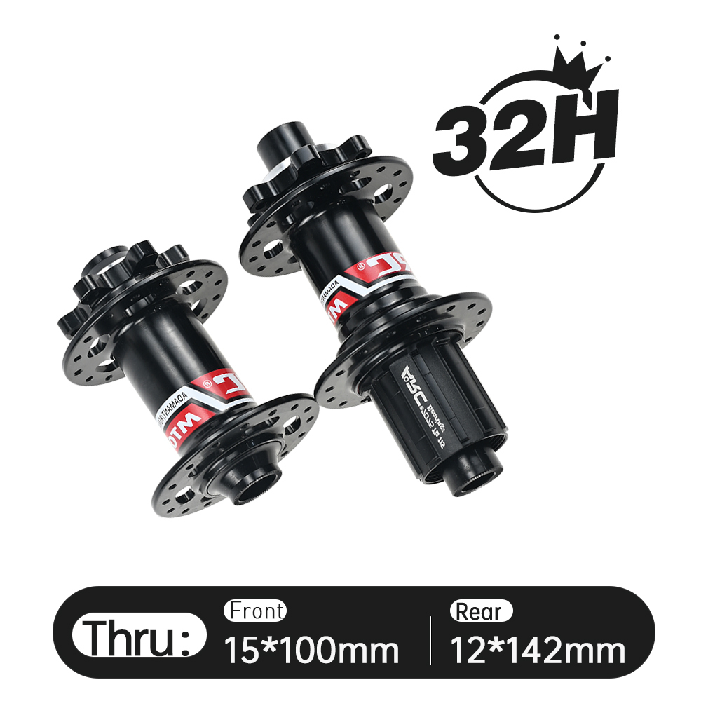 ARC MT-005F/R 32 Holes Skewer Hub Parts Disc Brake MTB Hub Black/Red Aluminum Mountain Bike Hubs