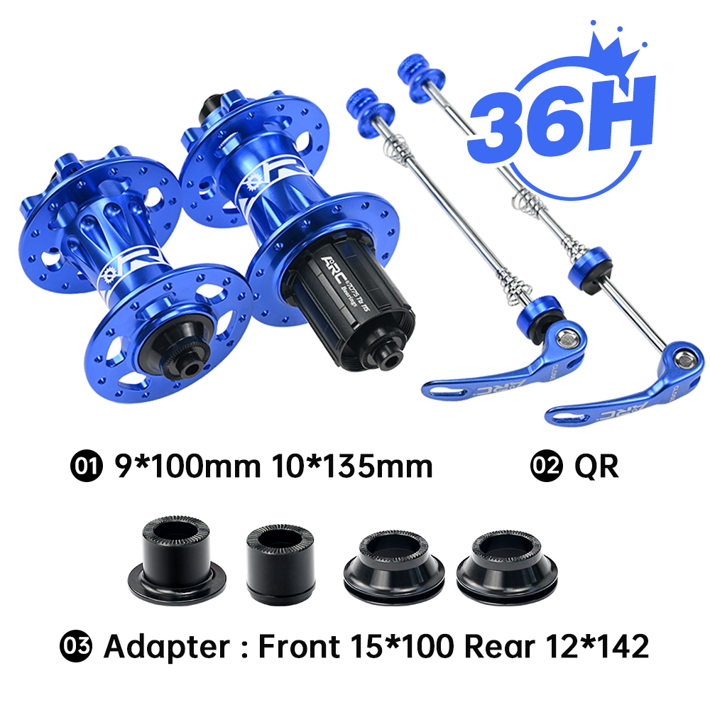 ARC MT-007F/R 28H/32H/36H Mountain Bike Hub Aluminum alloy Front 9x100 15x100 Rear 10x135 12x142 MTB Bicycle Hub Shimano 8 9 10 11 Speed