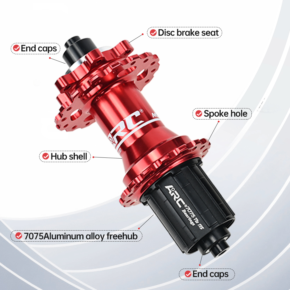 ARC Bicycle Hubs MT-006F/R Sealed Bearing MTB Mountain Bike Hubs Quick Release 32/28/36Holes Disc Brake QR 4 Bearings 8 9 10 11 12 Speed