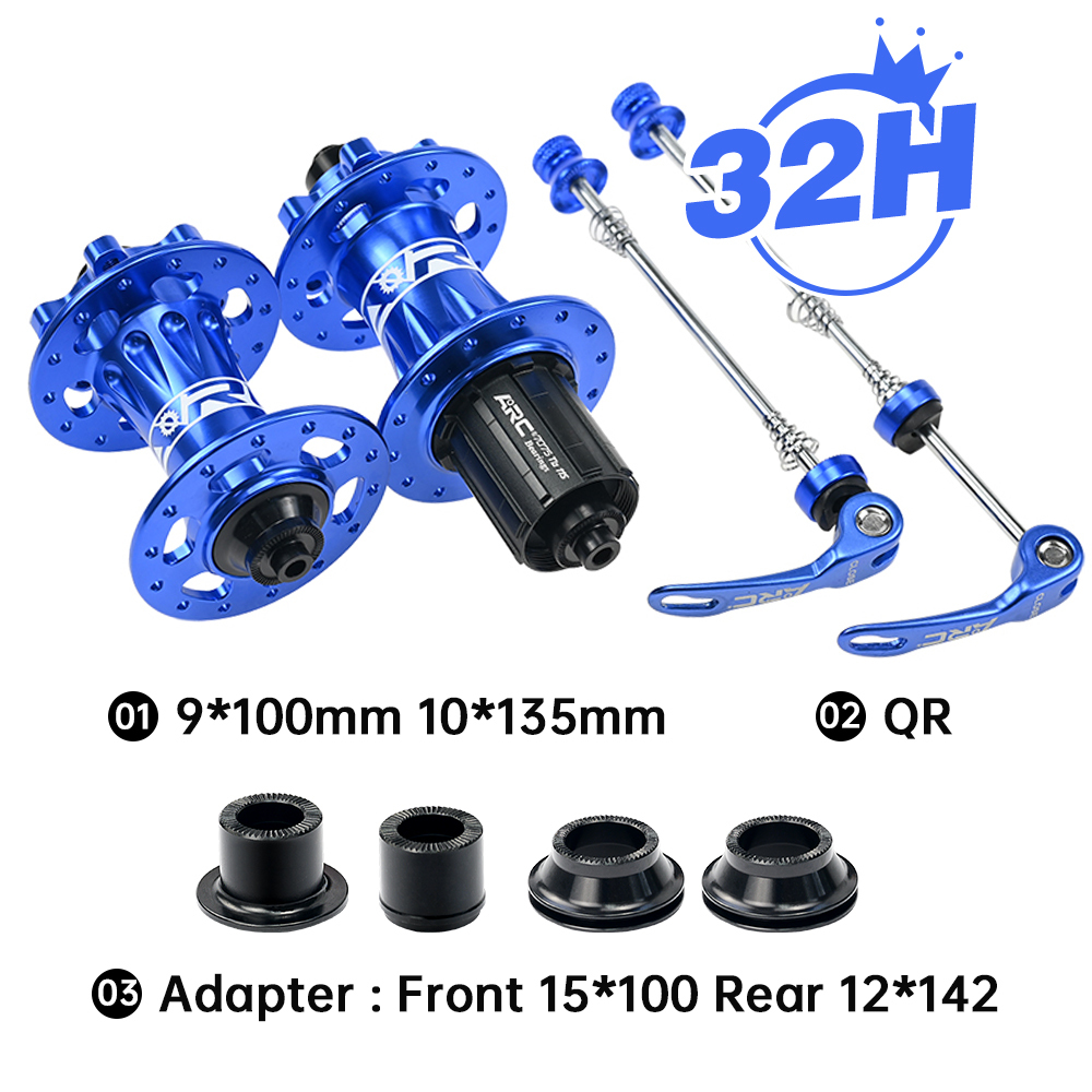 ARC MT-007F/R 28H/32H/36H Mountain Bike Hub Aluminum alloy Front 9x100 15x100 Rear 10x135 12x142 MTB Bicycle Hub Shimano 8 9 10 11 Speed