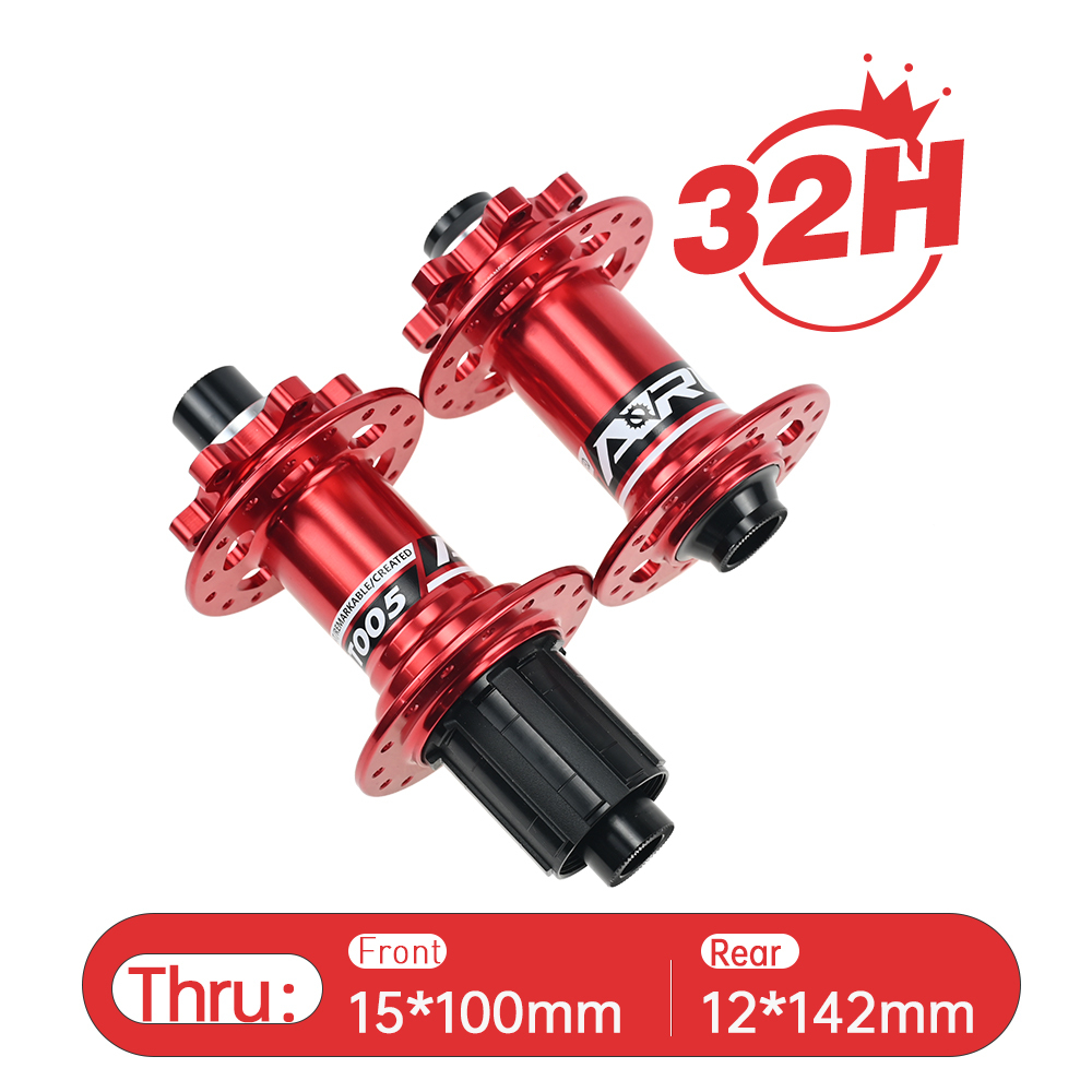 ARC MT-005F/R 32 Holes Skewer Hub Parts Disc Brake MTB Hub Black/Red Aluminum Mountain Bike Hubs