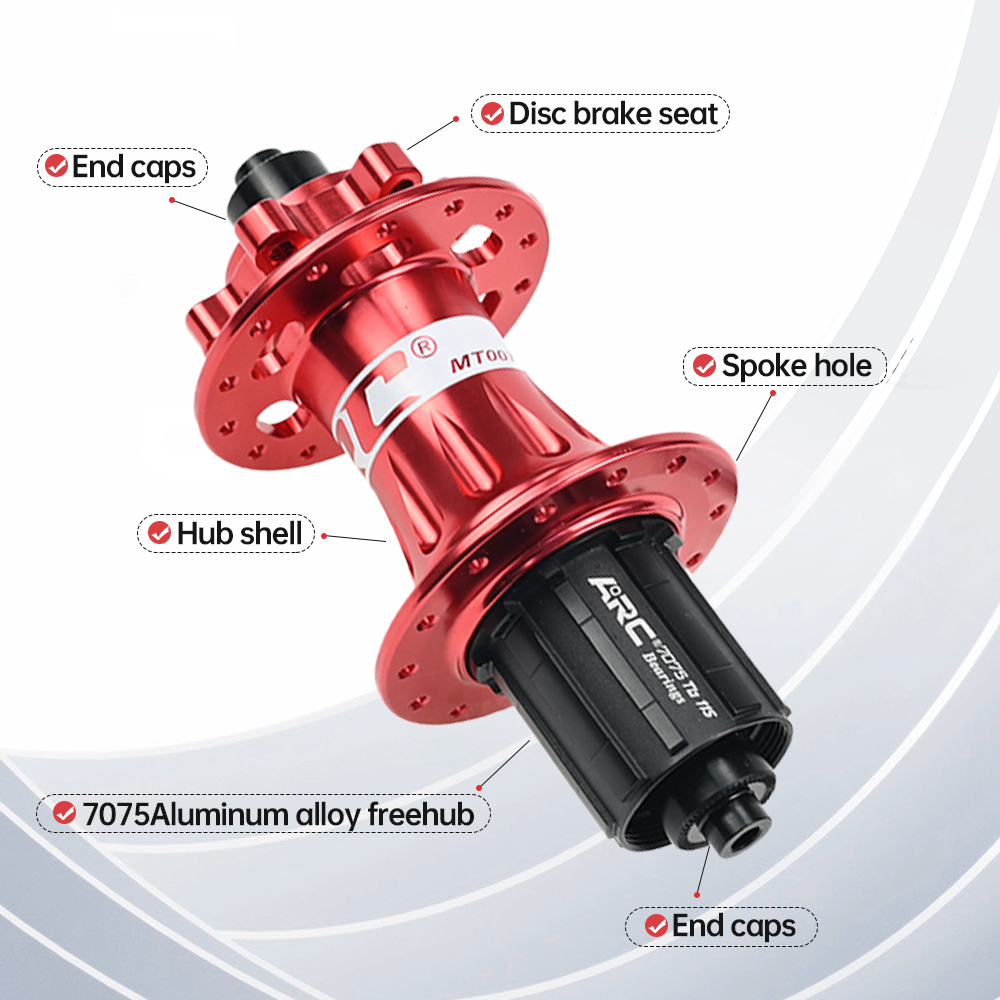 ARC MT-007F/R 28H/32H/36H Mountain Bike Hub Aluminum alloy Front 9x100 15x100 Rear 10x135 12x142 MTB Bicycle Hub Shimano 8 9 10 11 Speed