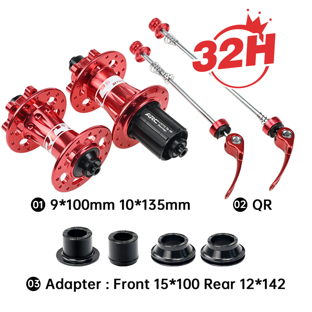 ARC MT-007F/R 28H/32H/36H Mountain Bike Hub Aluminum alloy Front 9x100 15x100 Rear 10x135 12x142 MTB Bicycle Hub Shimano 8 9 10 11 Speed