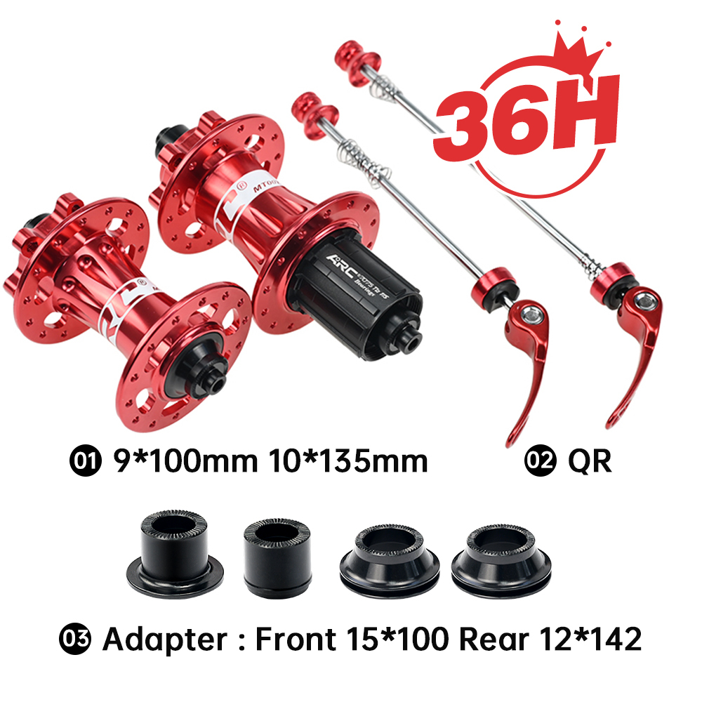 ARC MT-007F/R 28H/32H/36H Mountain Bike Hub Aluminum alloy Front 9x100 15x100 Rear 10x135 12x142 MTB Bicycle Hub Shimano 8 9 10 11 Speed