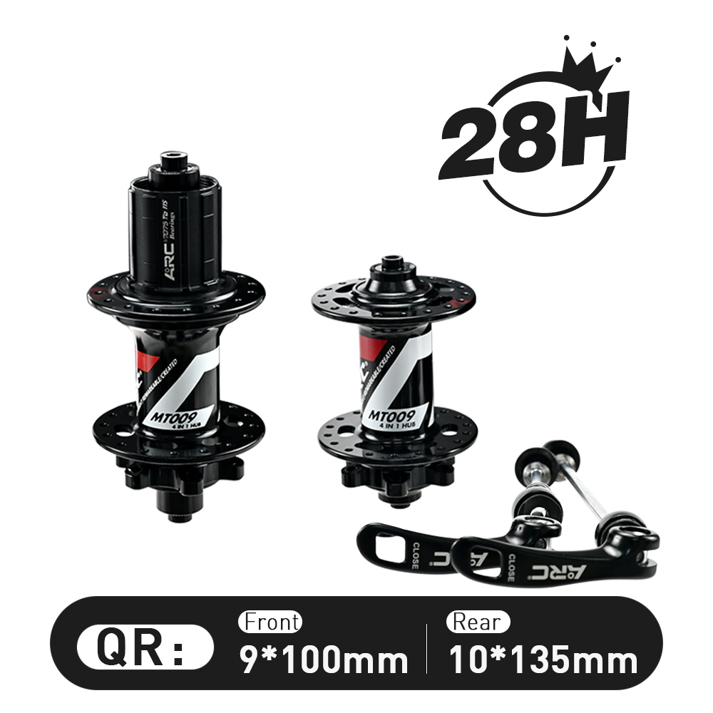 ARC Best Sale MT009F/R MTB Hub 28H / 32H / 36H Black Color BIke Bicycle Hub Micro Spline Front Hub 9x100 10x135 Rear Hub 10x135 12x142 Shimano 8-12V / XDR 12V