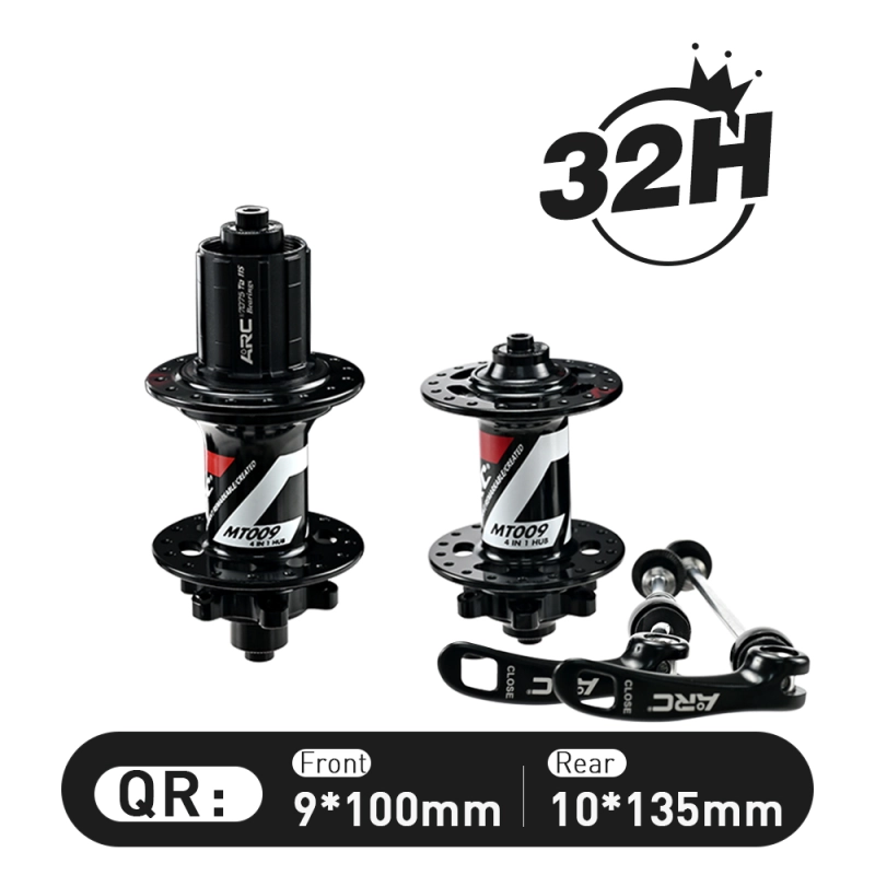 ARC Best Sale MT009F/R MTB Hub 28H / 32H / 36H Black Color BIke Bicycle Hub Micro Spline Front Hub 9x100 10x135 Rear Hub 10x135 12x142 Shimano 8-12V / XDR 12V