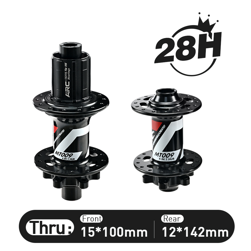 ARC Best Sale MT009F/R MTB Hub 28H / 32H / 36H Black Color BIke Bicycle Hub Micro Spline Front Hub 9x100 10x135 Rear Hub 10x135 12x142 Shimano 8-12V / XDR 12V