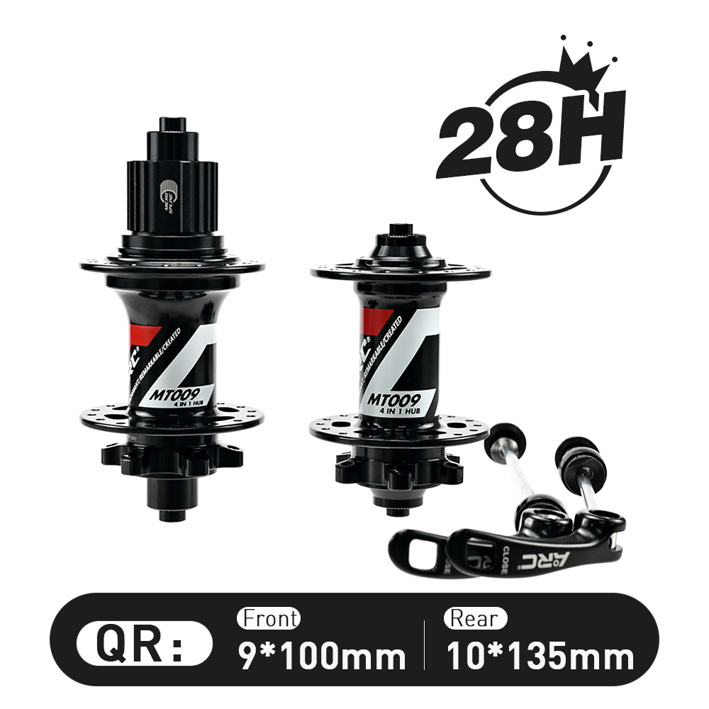 ARC Best Sale MT009F/R MTB Hub 28H / 32H / 36H Black Color BIke Bicycle Hub Micro Spline Front Hub 9x100 10x135 Rear Hub 10x135 12x142 Shimano 8-12V / XDR 12V