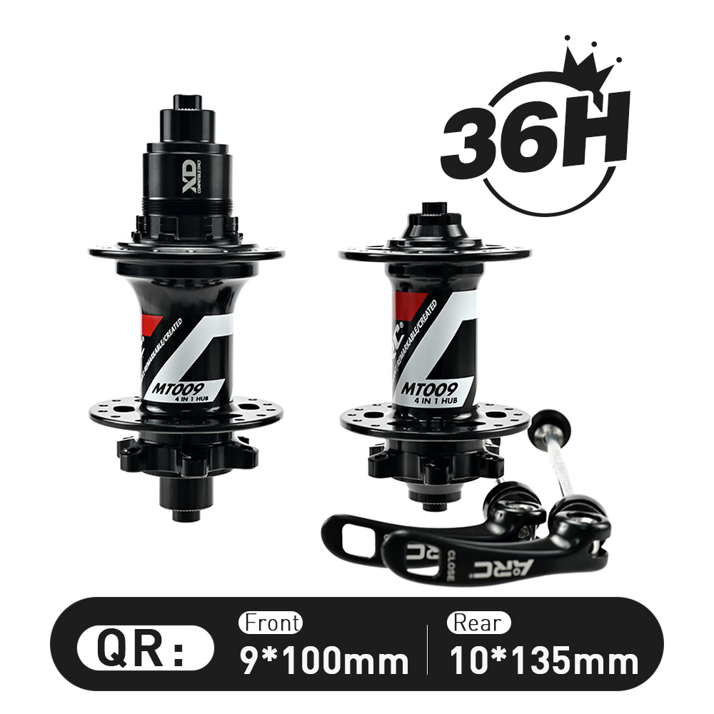 ARC Best Sale MT009F/R MTB Hub 28H / 32H / 36H Black Color BIke Bicycle Hub Micro Spline Front Hub 9x100 15x100 Rear Hub 10x135 12x142 Shimano 8-12V / XDR 12V