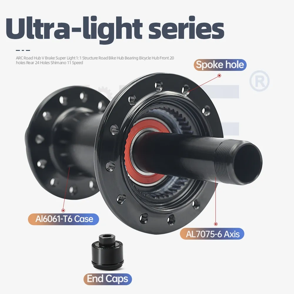 ARC 280g Road Hub 4 pawls 48 clicks V brake Bicycle Hub Front 100mm Rear 130mm Aluminum Alloy Road Bike Hub HG 8 9 10 11 S