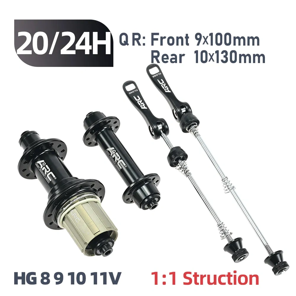 ARC 280g Road Hub 4 pawls 48 clicks V brake Bicycle Hub Front 100mm Rear 130mm Aluminum Alloy Road Bike Hub HG 8 9 10 11 S
