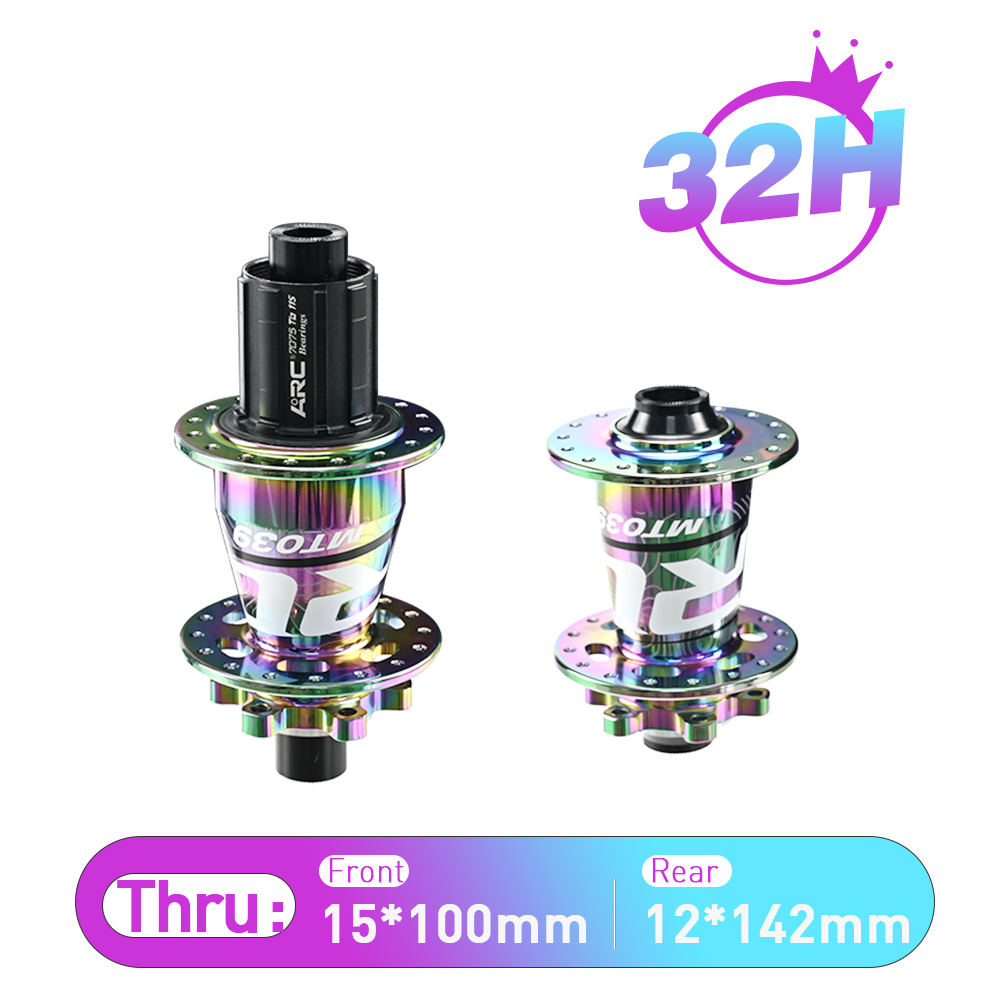 Arc MT-039F/R rainbow color MTB Bicycle Hub Front Hub Rear Hub 6 pawl 114 Clicks Bicycle Bearings Hub for HG 11V Sram XD GX NX SX 8 9 10 11 12 Speed