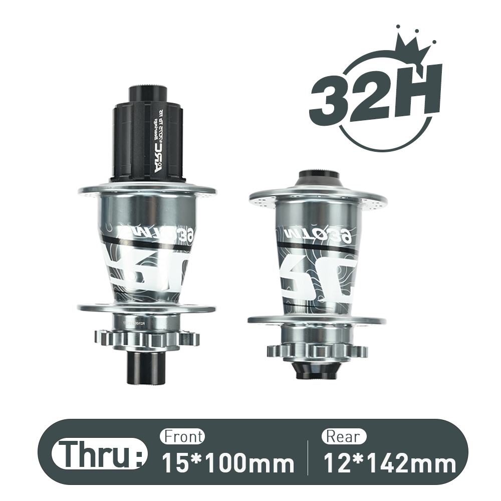 ARC MT-039F/R 6 Pawls Mountain Bike Hub 32 Hole Bike Bearing Hub Compatible With Shimano 8 9 10 11 Speed / Micro Spline / Sram XD 12 Speed