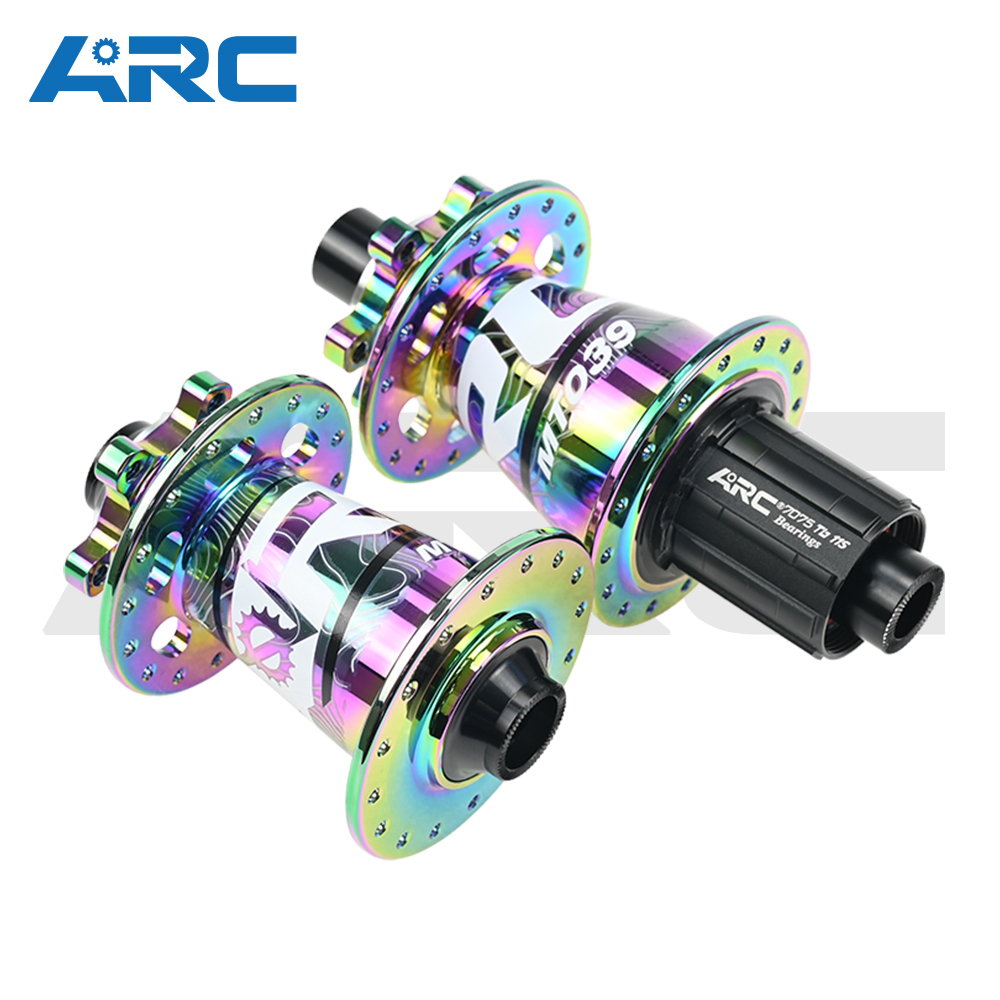 Arc MT-039F/R rainbow color MTB Bicycle Hub Front Hub Rear Hub 6 pawl 114 Clicks Bicycle Bearings Hub for HG 11V Sram XD GX NX SX 8 9 10 11 12 Speed