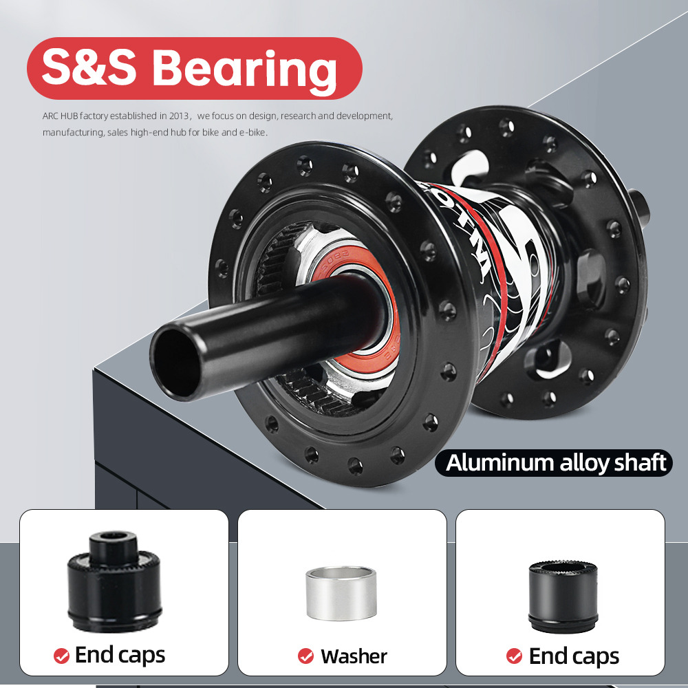ARC MT-039F/R 6 Pawls Mountain Bike Hub 32 Hole Bike Bearing Hub Compatible With Shimano 8 9 10 11 Speed / Micro Spline / Sram XD 12 Speed