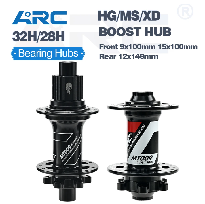 ARC MT009 BOOST Thru Bicycle Hubs MTB BIKE HUB Thru Axle 6 pawls 3 teeth 114 clicks Sealed Bearing 32 Hole 8 9 10 11 12 MS XD/XDR 12Speed