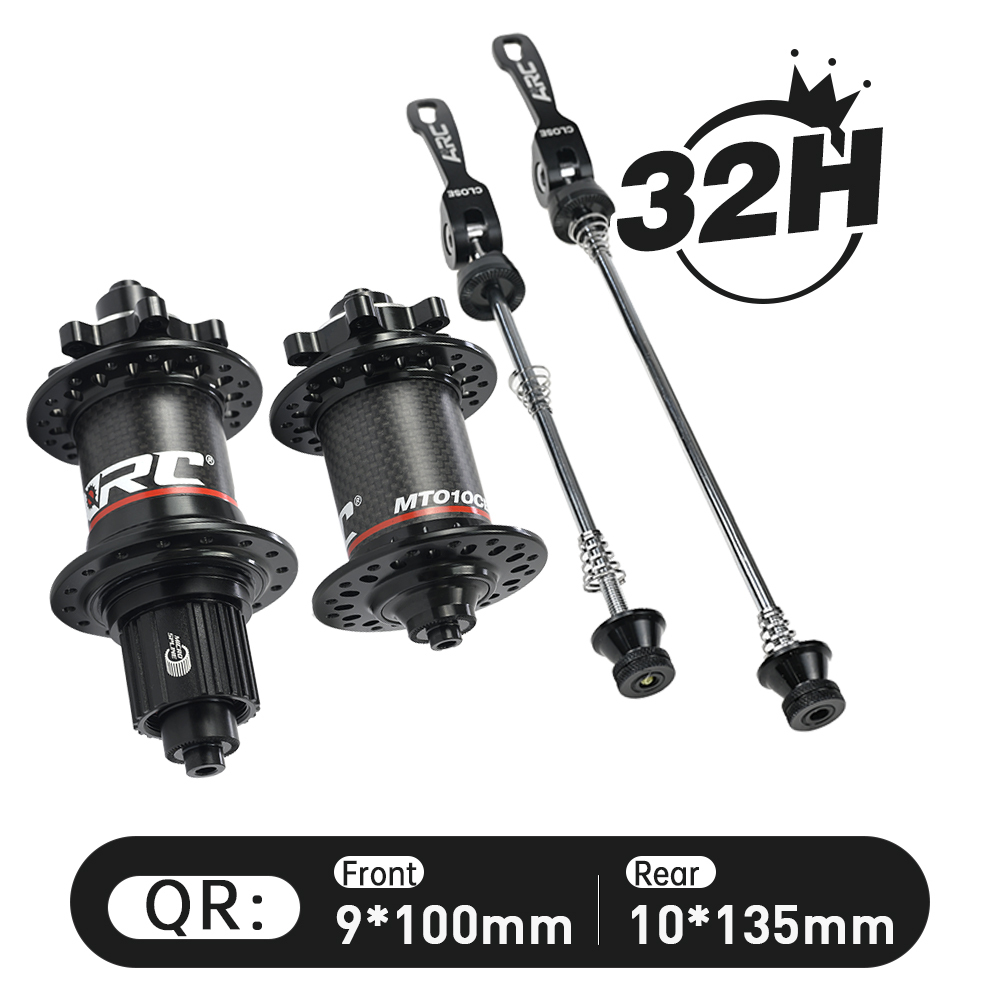 ARC MT-010F/RCB 32 Holes MTB Hub Carbon Fiber Front 9x100 15x100 Rear 10x135 12x142 Hub 6-Bolt Disc Bike Bicycle Hub Shimano 8 9 10 11 Speed