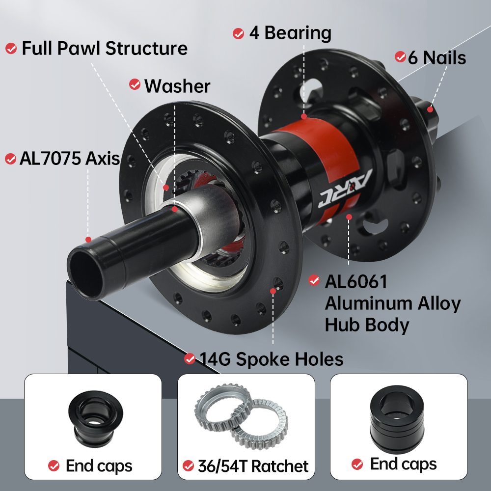 ARC 32H BOOST HUB MT065F/R DT BOOST 36T/54T Ratchet HG XD MS 8 9 10 11 12 SPEED Front 15x110mm Rear 12x148mm 6 Disc Bolt Brake Mountain Bike Hub