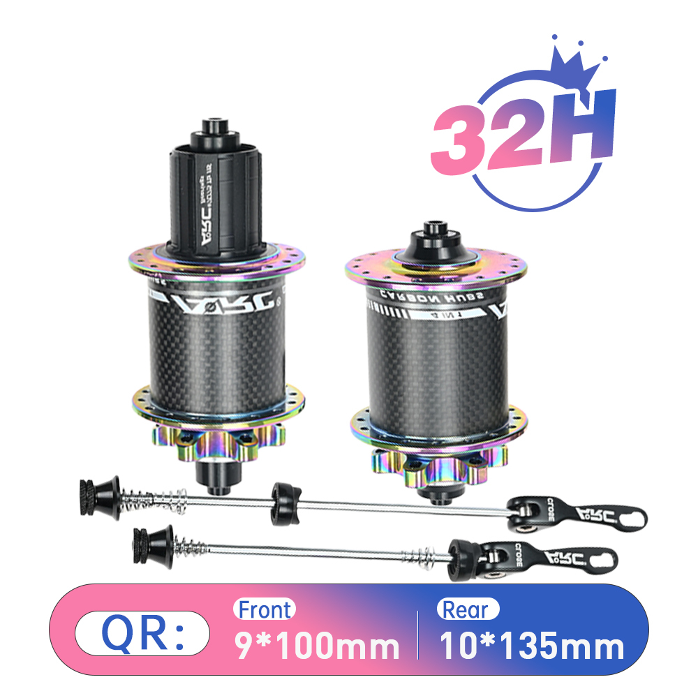 ARC MT-010F/RCB PRO Rainbow Micro Spline 6 Pawls MTB Hub Colorful Carbon Fiber Front 9x100 15x100 Rear 12x142 10x135 Bike Bicycle Hub 12 Speed Disc Hub