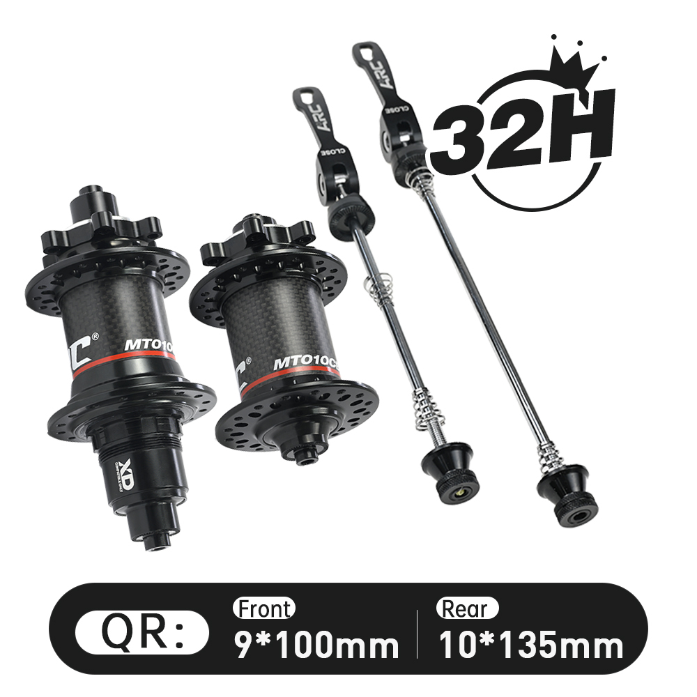 ARC MT-010F/RCB 32 Holes MTB Hub Carbon Fiber Front 9x100 15x100 Rear 10x135 12x142 Hub 6-Bolt Disc Bike Bicycle Hub Shimano 8 9 10 11 Speed