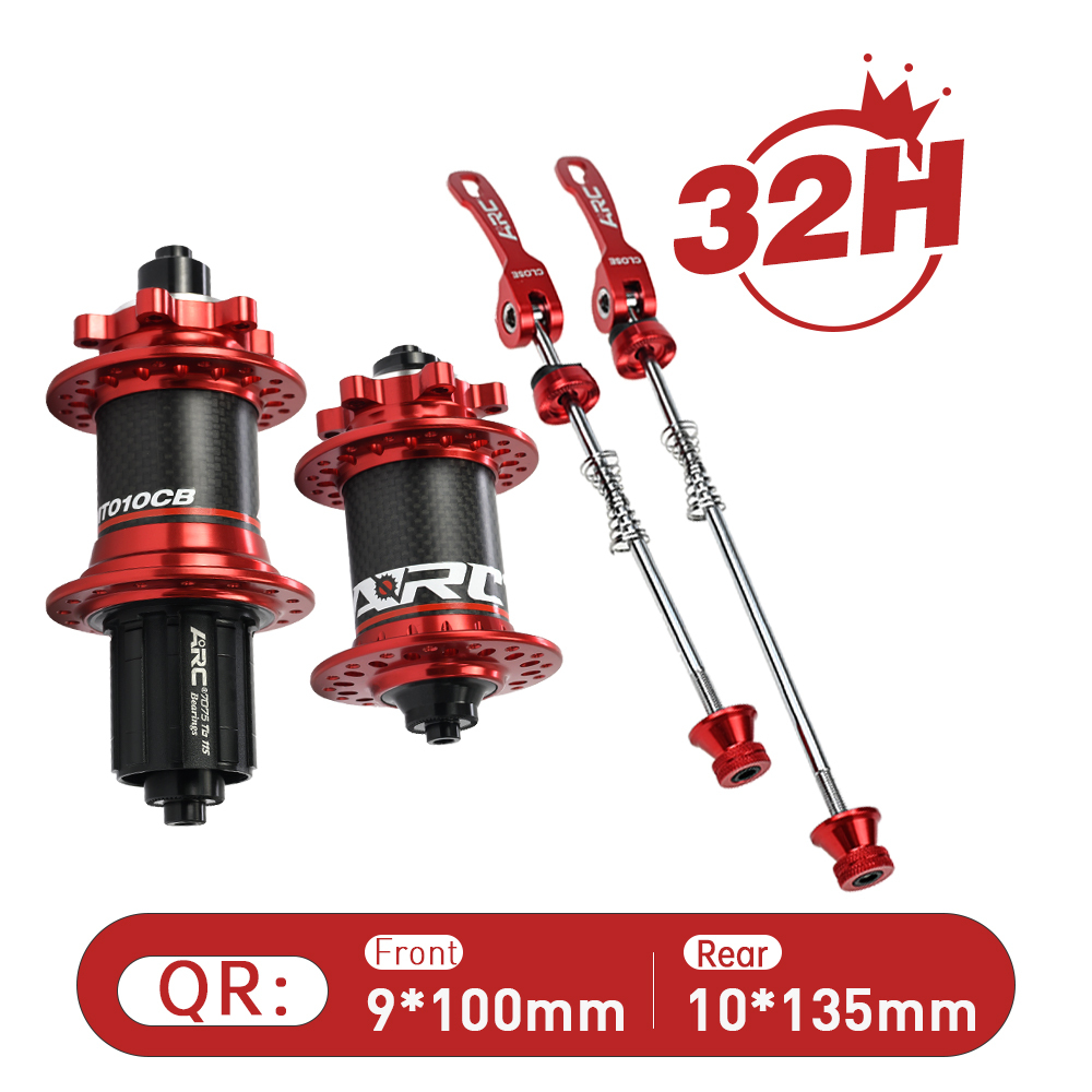 ARC MT-010F/RCB 32 Holes MTB Hub Carbon Fiber Front 9x100 15x100 Rear 10x135 12x142 Hub 6-Bolt Disc Bike Bicycle Hub Shimano 8 9 10 11 Speed