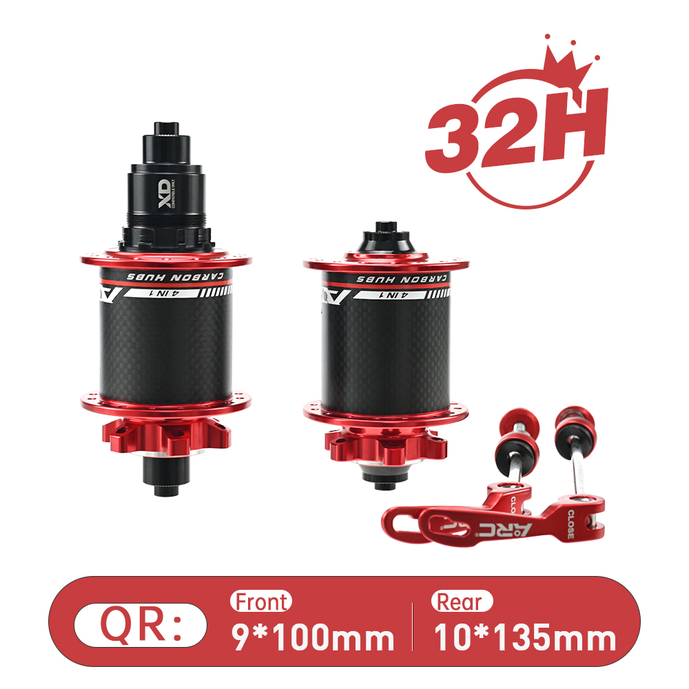 ARC MT-010F/RCB PRO MTB Hub Bicycle Hub Carbon Fiber Mountain Bike Hubs 4 Sealed Bearing 6 Pawls 114 Click For HG 8 9 10 11 Sram XD MS 12 Speed