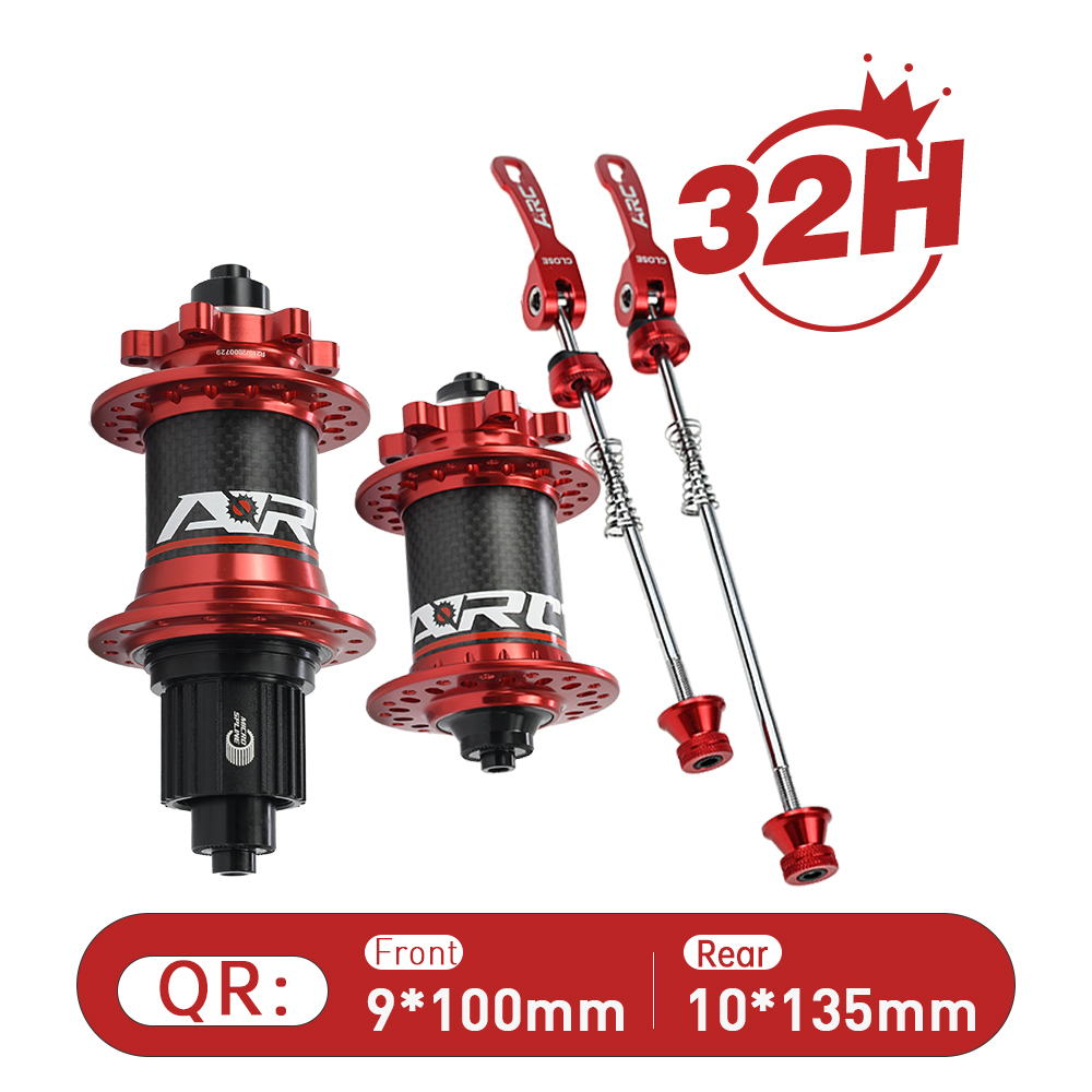ARC MT-010F/RCB 32 Holes MTB Hub Carbon Fiber Front 9x100 15x100 Rear 10x135 12x142 Hub 6-Bolt Disc Bike Bicycle Hub Shimano 8 9 10 11 Speed