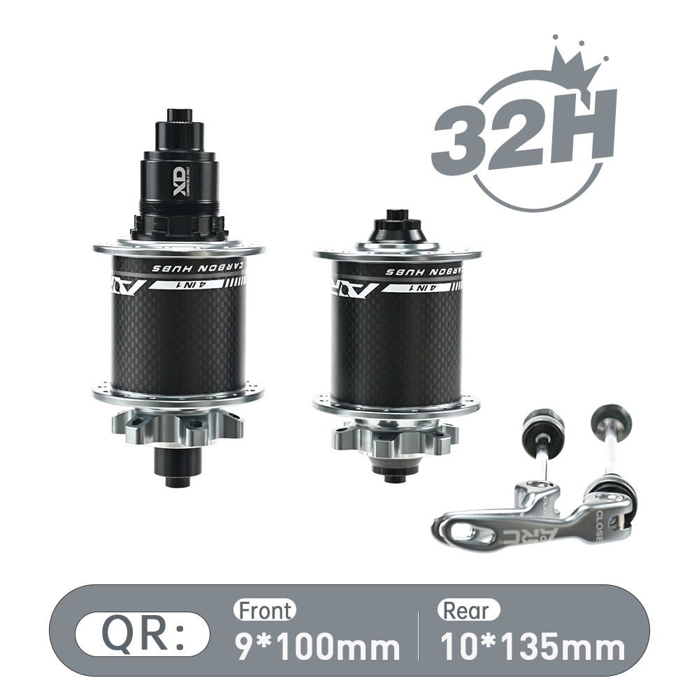 ARC MT-010F/RCB PRO MTB Hub Bicycle Hub Carbon Fiber Mountain Bike Hubs 4 Sealed Bearing 6 Pawls 114 Click For HG 8 9 10 11 Sram XD MS 12 Speed