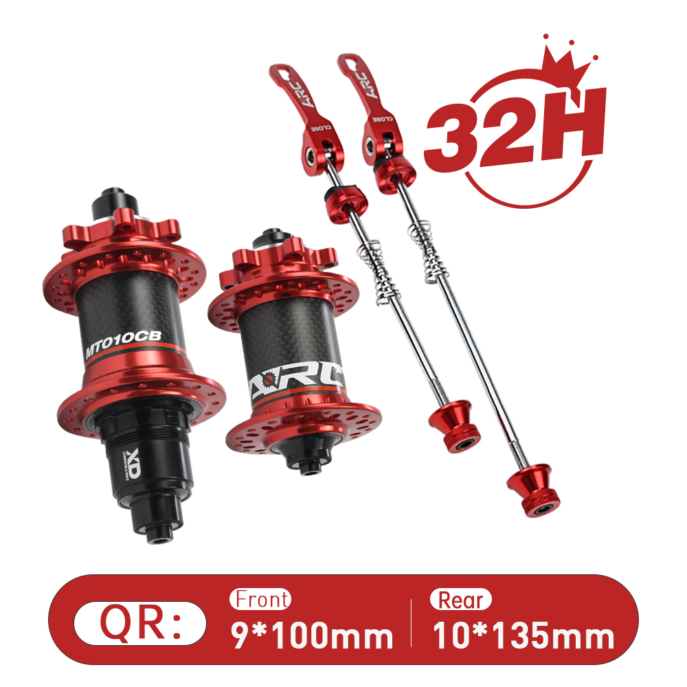 ARC MT-010F/RCB 32 Holes MTB Hub Carbon Fiber Front 9x100 15x100 Rear 10x135 12x142 Hub 6-Bolt Disc Bike Bicycle Hub Shimano 8 9 10 11 Speed