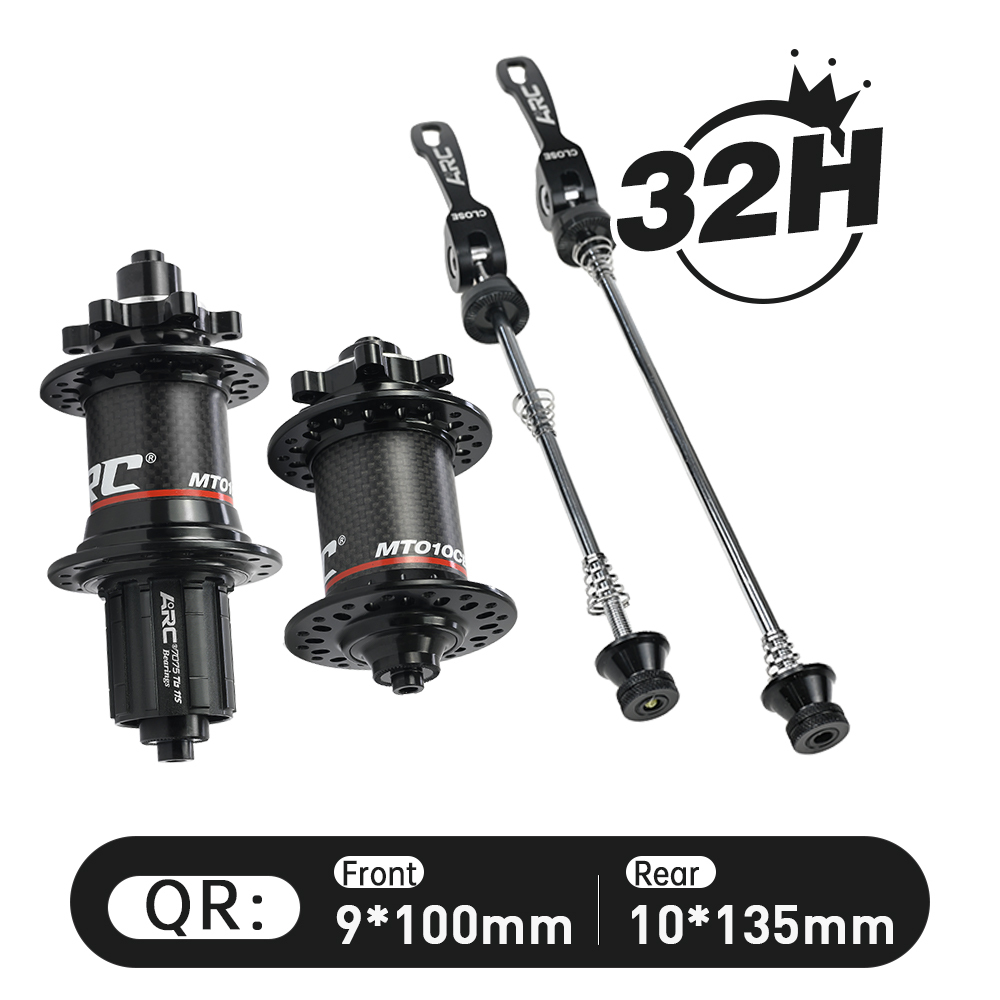 ARC MT-010F/RCB 32 Holes MTB Hub Carbon Fiber Front 9x100 15x100 Rear 10x135 12x142 Hub 6-Bolt Disc Bike Bicycle Hub Shimano 8 9 10 11 Speed