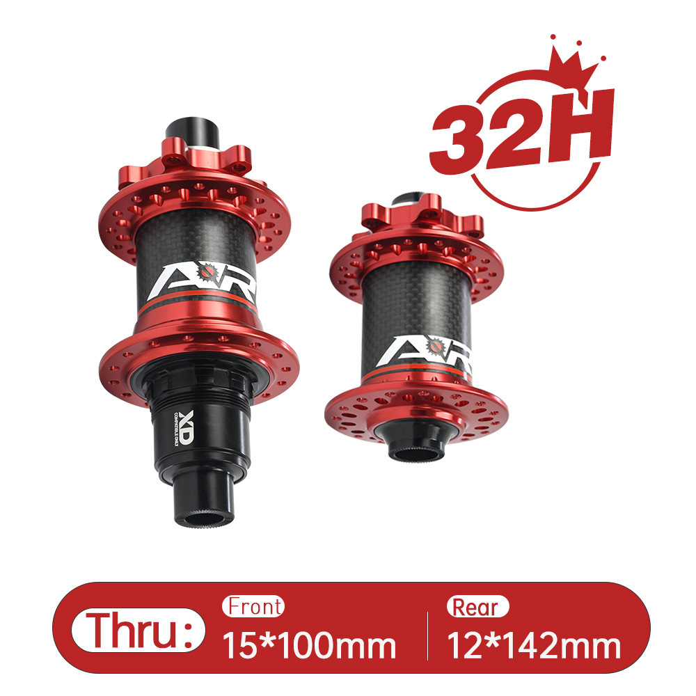 ARC MT-010F/RCB 32 Holes MTB Hub Carbon Fiber Front 9x100 15x100 Rear 10x135 12x142 Hub 6-Bolt Disc Bike Bicycle Hub Shimano 8 9 10 11 Speed