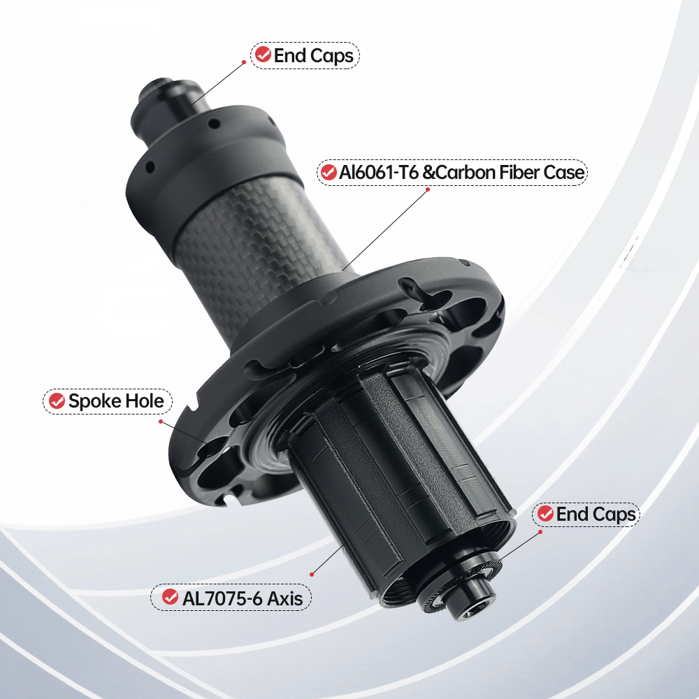ARC RT-034F/RCB Carbon Road Hub Front 18Holes 100mm Rear 21Holes 130mm Straight Pull Bicycle Hub 6 pawls 72 clicks Bike Hub G3 Wheel weave