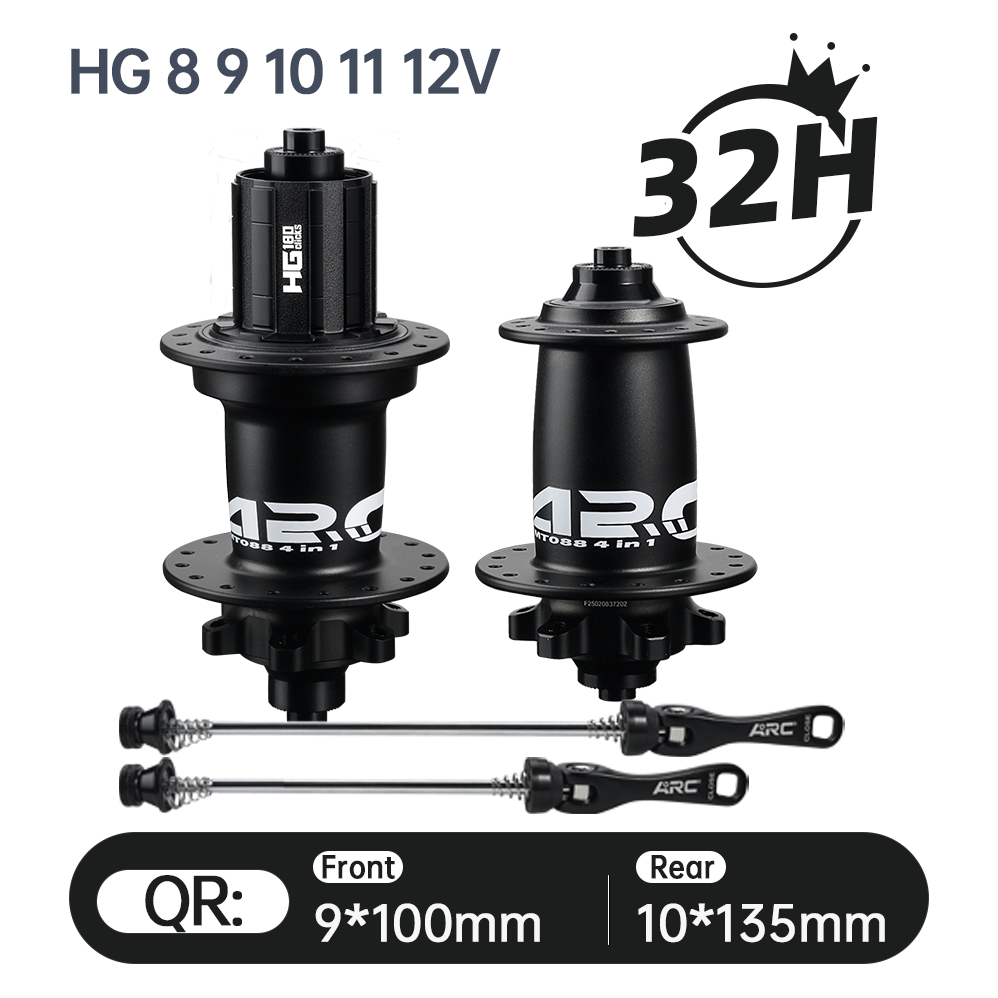 2025 ARC New Arrival MT-088F/R High Strength Bike HUB Wholesale Price Mountain Bike Hub HG/MS/XD 12S 32h 9x100 10x135 15x100 12x142 J Bend Super Loud MTB Bicycle Hubs 180 Clicks E-Bike Hub Electronic Spare Parts Alloy MTB Bicycle Hub