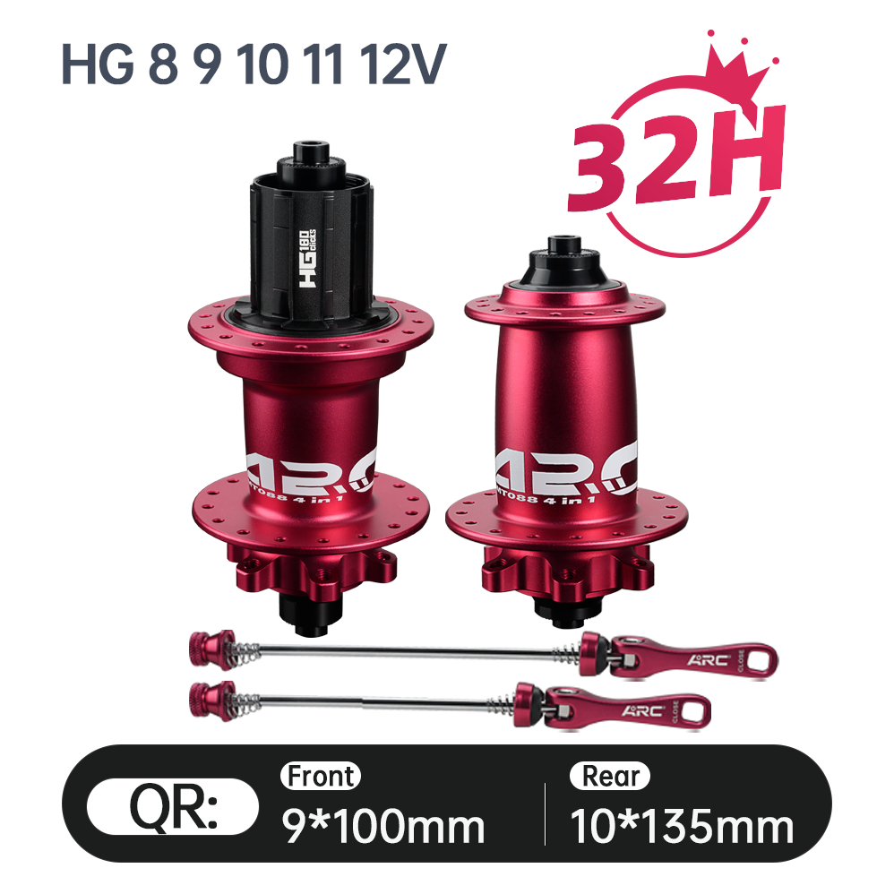 2025 ARC New Arrival MT-088F/R High Strength Bike HUB Wholesale Price Mountain Bike Hub HG/MS/XD 12S 32h 9x100 10x135 15x100 12x142 J Bend Super Loud MTB Bicycle Hubs 180 Clicks E-Bike Hub Electronic Spare Parts Alloy MTB Bicycle Hub