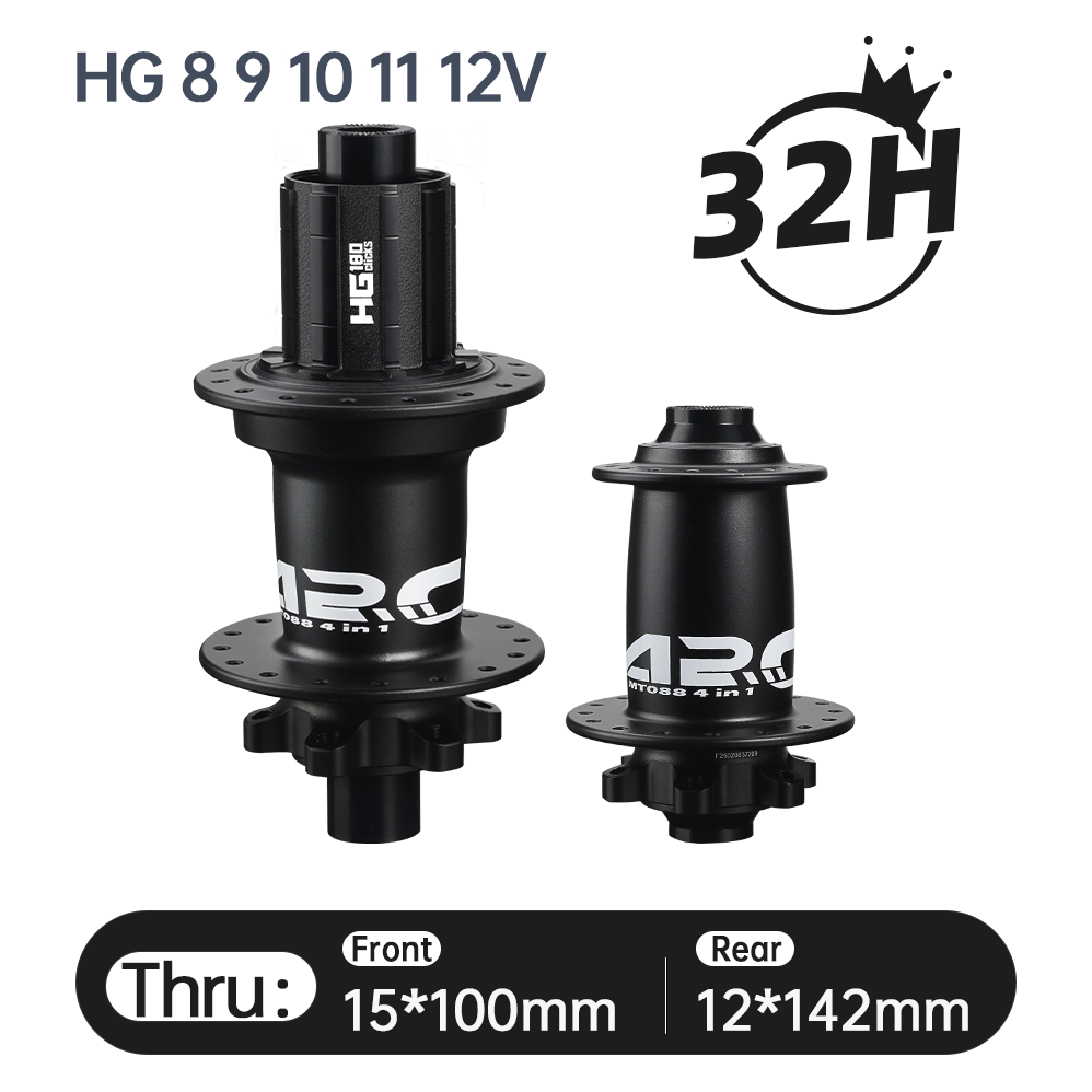 2025 ARC New Arrival MT-088F/R High Strength Bike HUB Wholesale Price Mountain Bike Hub HG/MS/XD 12S 32h 9x100 10x135 15x100 12x142 J Bend Super Loud MTB Bicycle Hubs 180 Clicks E-Bike Hub Electronic Spare Parts Alloy MTB Bicycle Hub