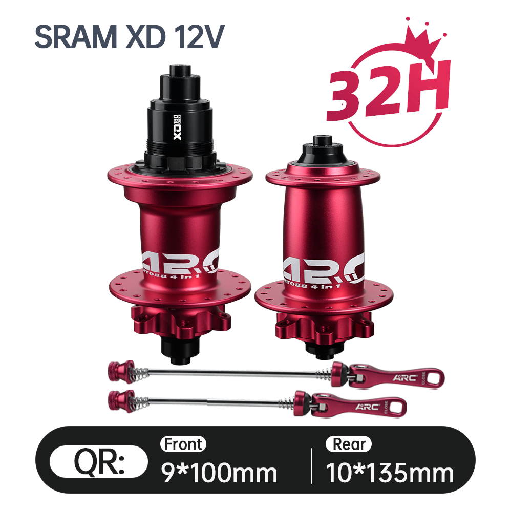 2025 ARC New Arrival MT-088F/R High Strength Bike HUB Wholesale Price Mountain Bike Hub HG/MS/XD 12S 32h 9x100 10x135 15x100 12x142 J Bend Super Loud MTB Bicycle Hubs 180 Clicks E-Bike Hub Electronic Spare Parts Alloy MTB Bicycle Hub