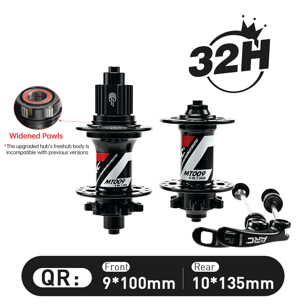 ARC Best Sale MT009F/R MTB Hub 28H / 32H / 36H Black Color BIke Bicycle Hub Micro Spline Front Hub 9x100 15x100 Rear Hub 10x135 12x142 Shimano 8-12V / XDR 12V