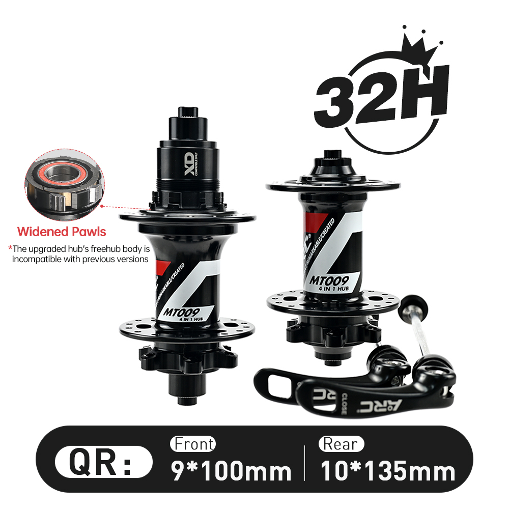 ARC Best Sale MT009F/R MTB Hub 28H / 32H / 36H Black Color BIke Bicycle Hub Micro Spline Front Hub 9x100 15x100 Rear Hub 10x135 12x142 Shimano 8-12V / XDR 12V