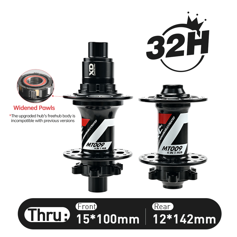 ARC Best Sale MT009F/R MTB Hub 28H / 32H / 36H Black Color BIke Bicycle Hub Micro Spline Front Hub 9x100 15x100 Rear Hub 10x135 12x142 Shimano 8-12V / XDR 12V
