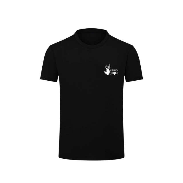 Camojojo Men's Deer Logo Hunting Short Sleeve T-Shirt, Crew Neck,100% Combed Cotton Tee