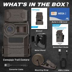 Camojojo AT&T Trail Camera with Built-in AT&T SIM Card, 32G SD Card, HD Live Video, Best Nightvision