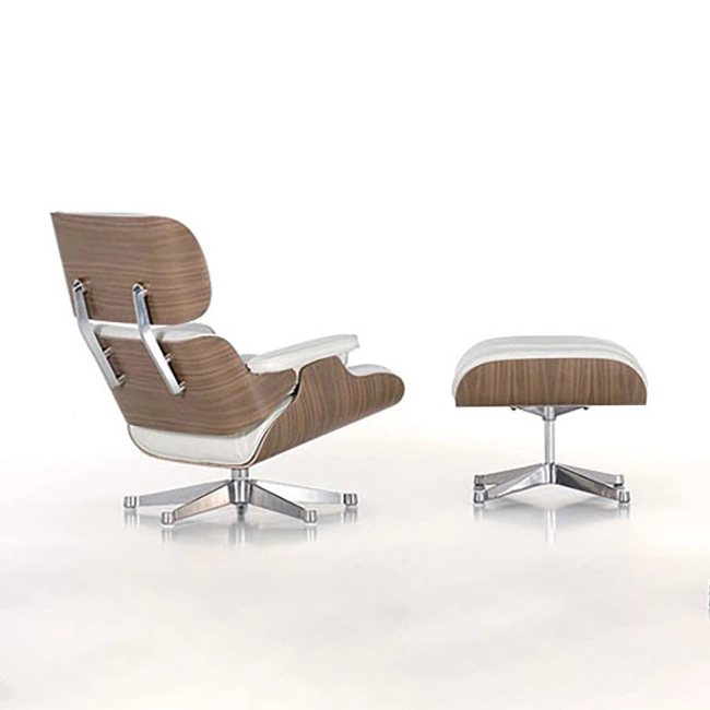 Charles Eames Lounge chair with wihte Vitra legs(9021-B)