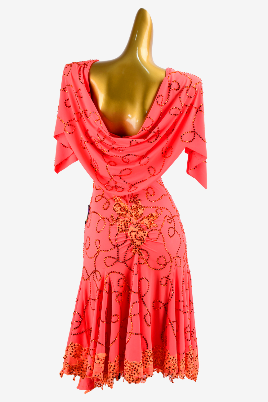 Rose red stand-up split custom Latin suit