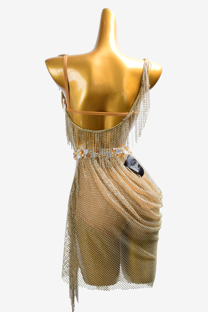 Camel mesh diamond strip custom Latin racing suit
