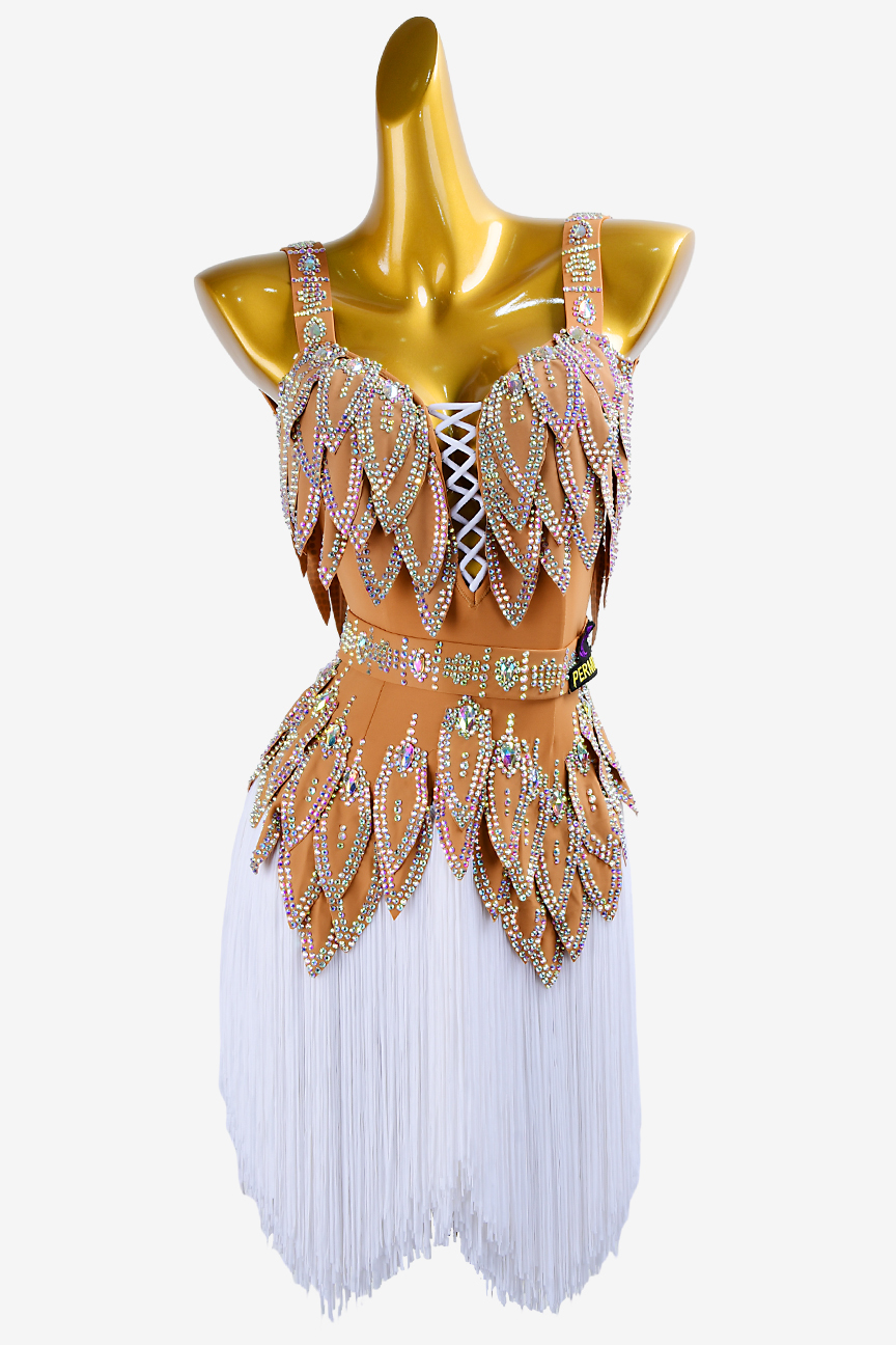 Light brown tassel strap custom Latin suit