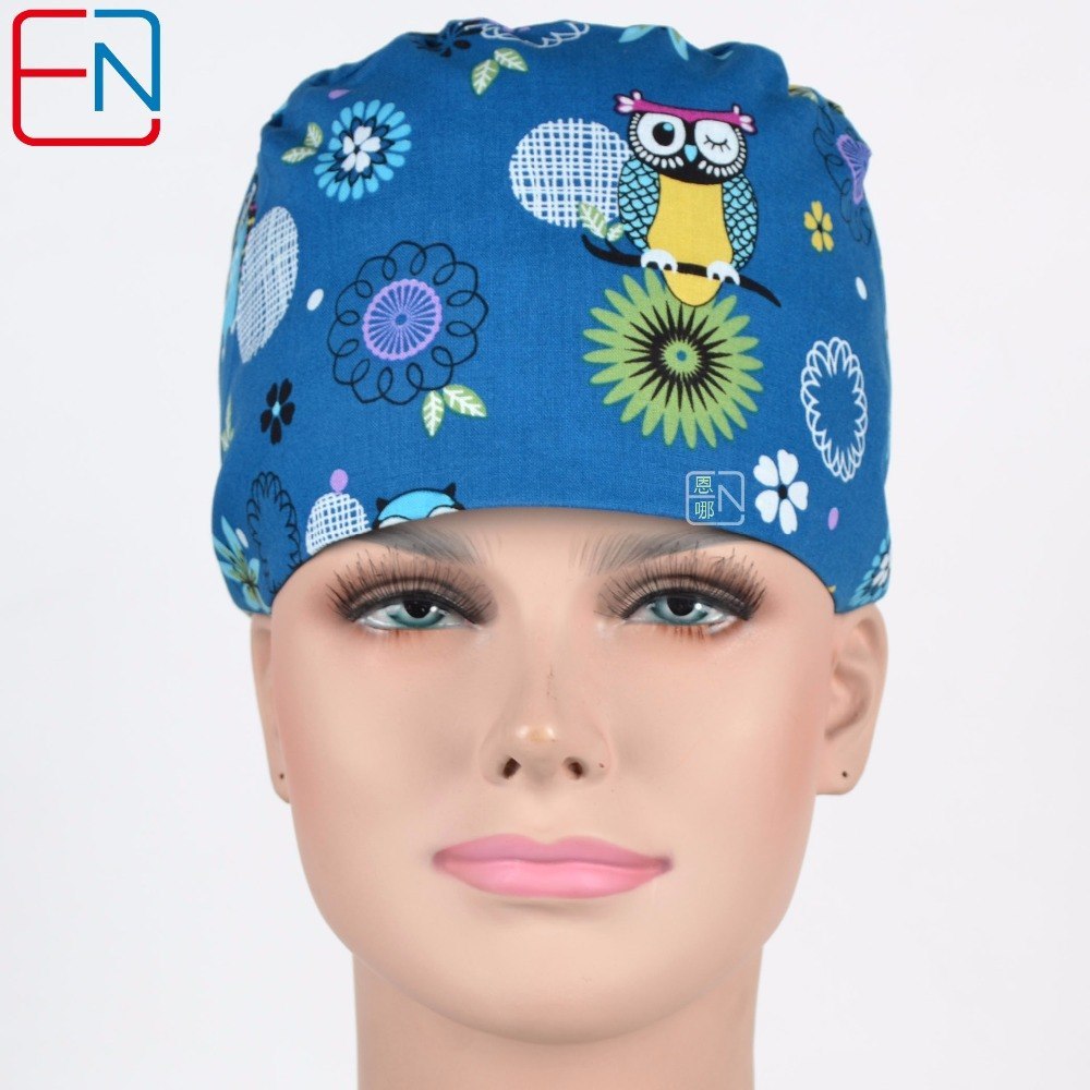 top quality blue medical caps ,surgical caps in 100% cotton with night olws