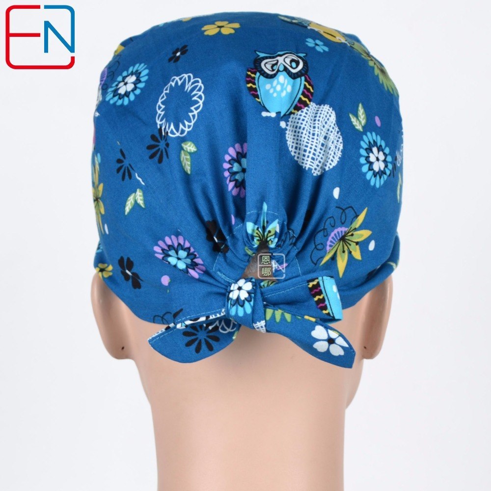 top quality blue medical caps ,surgical caps in 100% cotton with night olws