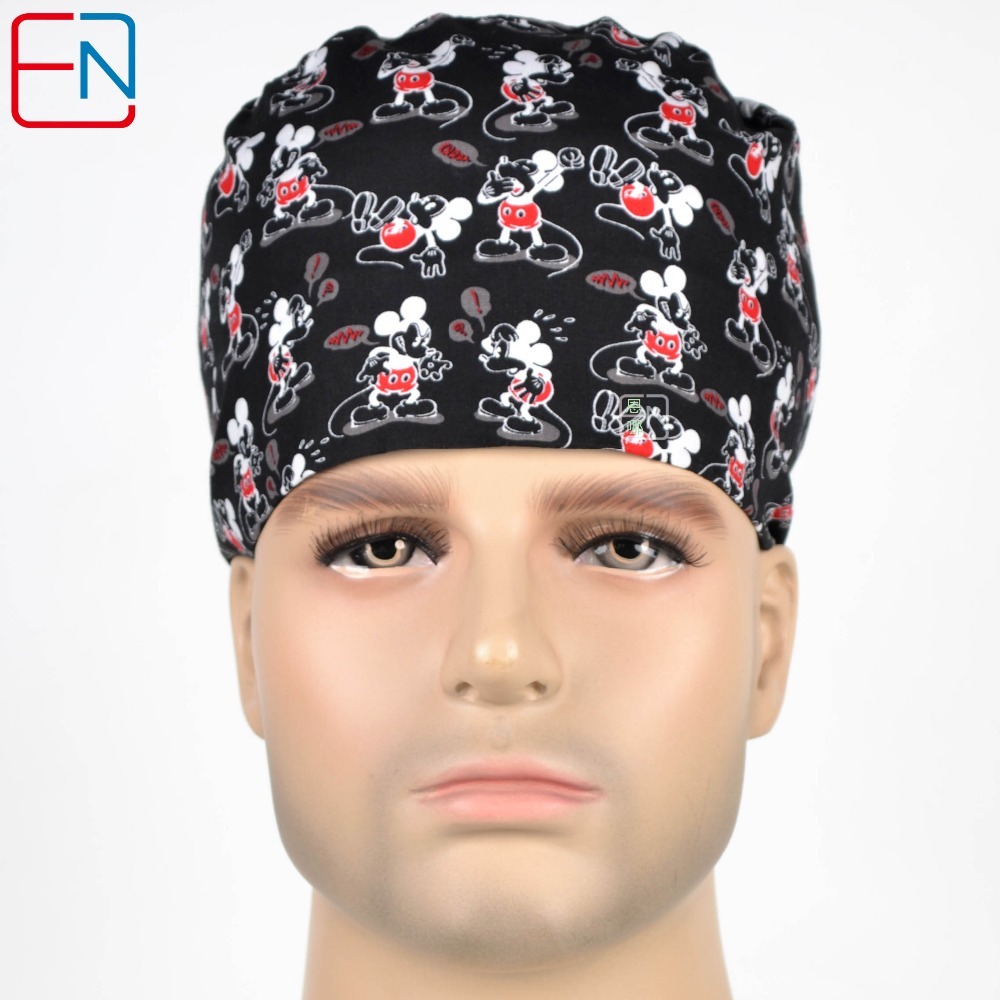 unisex surgical hats in 3 sizes 100% cotton medical scrub caps