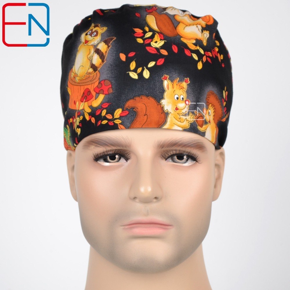 unisex surgical hats squirrel