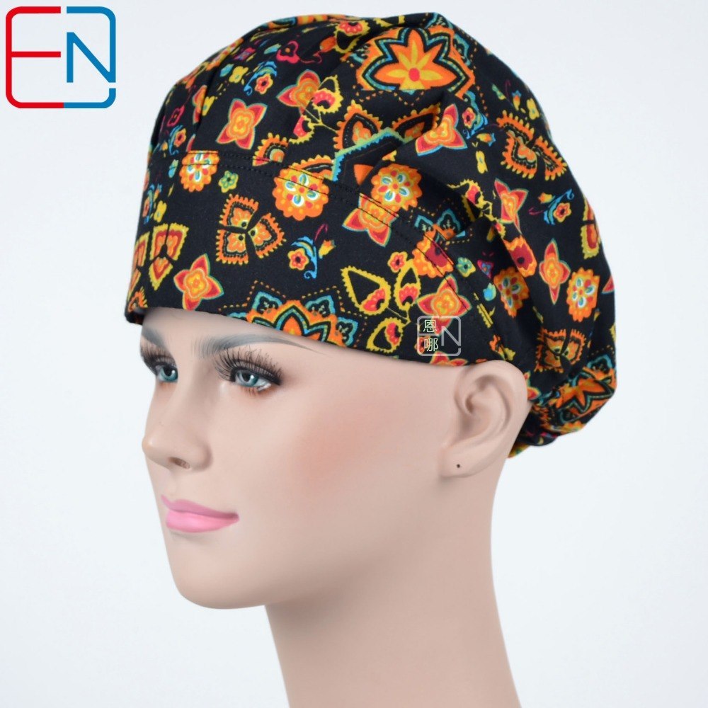 New  Women Bouffant Surgical Scrub Medical Chemo Hat/Cap Hong qi e